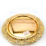 Round gold serving tray