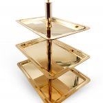 Three tier golden tray with stand